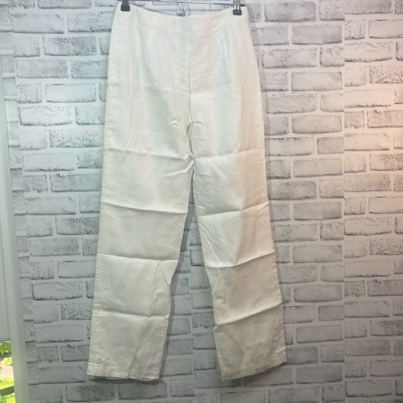 Merona White Linen Pants w/Polyester Lining NWOT 6 - Picture 2 of 9